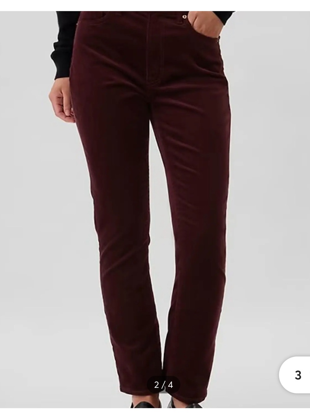 GAP Women's Deep Wine Straight-Leg Corduroy Jeans